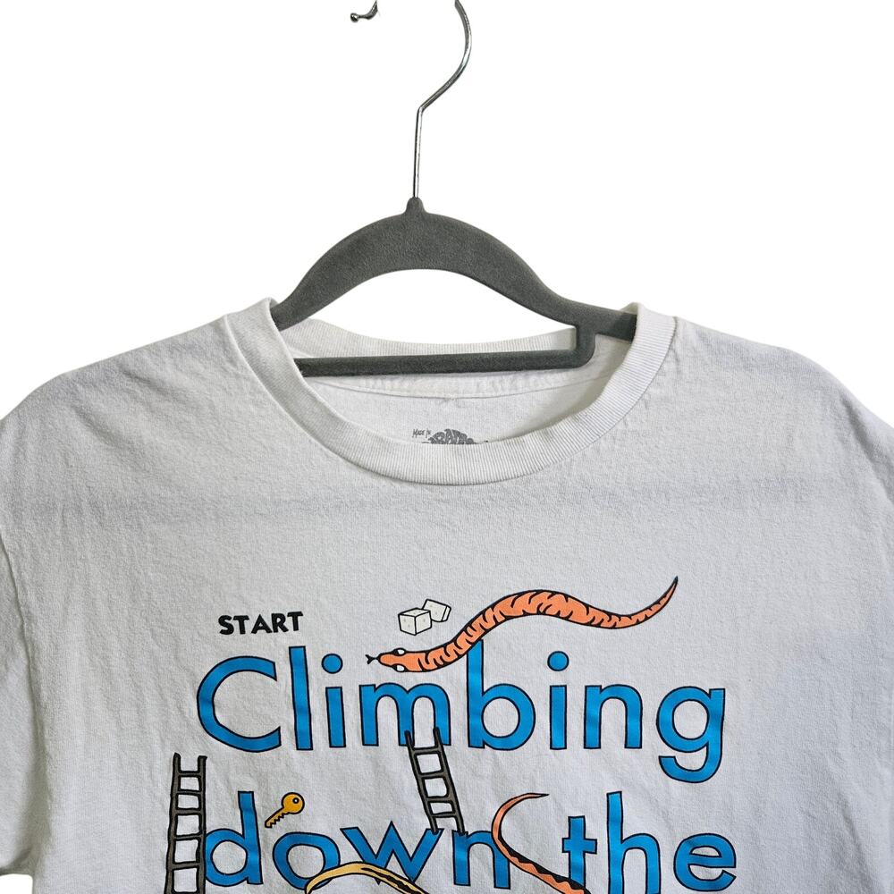 Paradise Size M Climbing Down The Corporate Ladder Tee Shirt White Cotton Funny - Picture 3 of 5